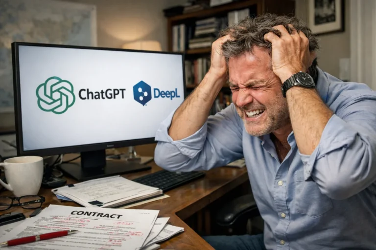 traductor publico muy frustrado con ChatGPT y DeepL por su mala traducción al ingles
